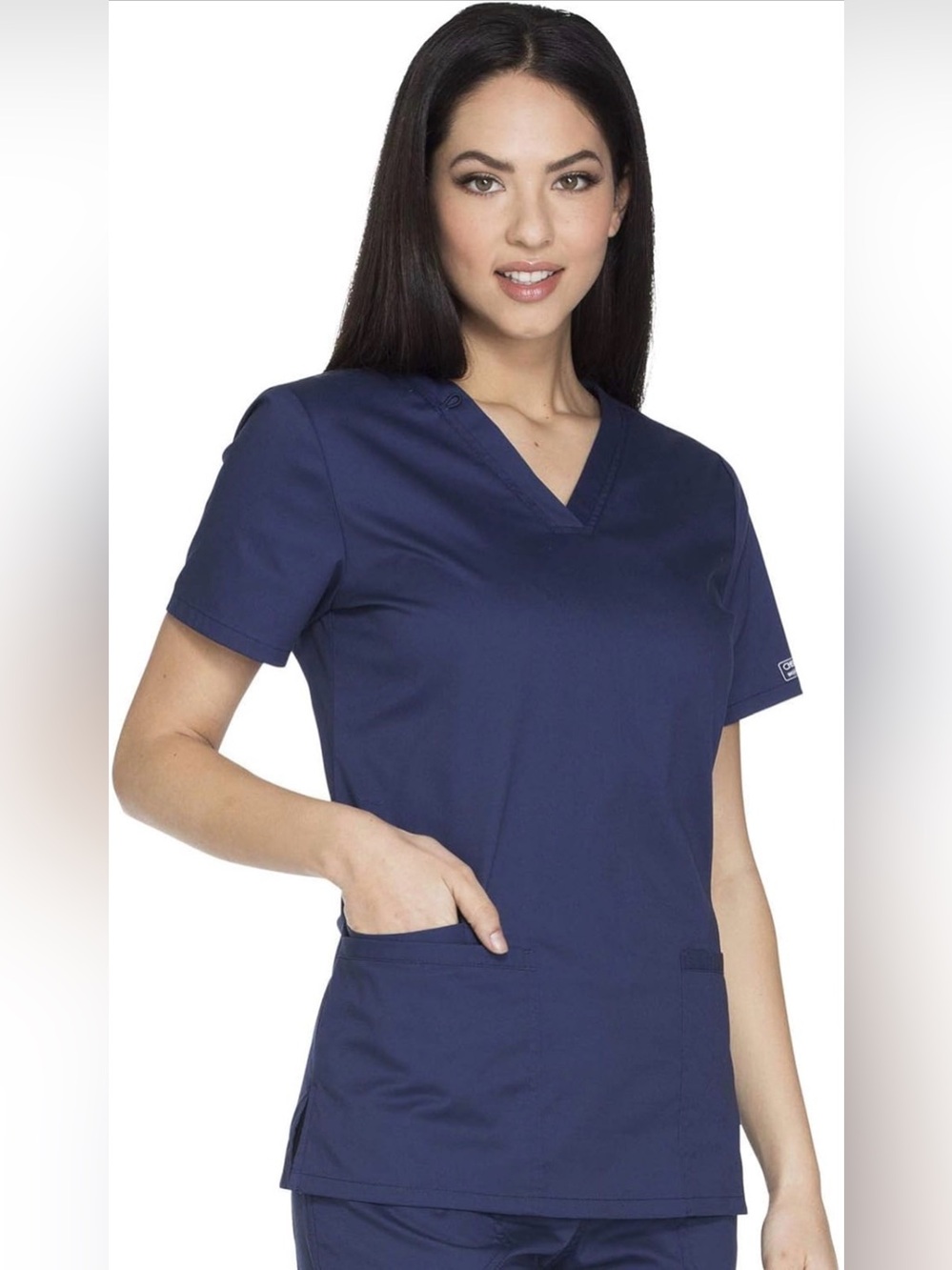 Cherokee Navy V-Neck Short Sleeve Scrub Top